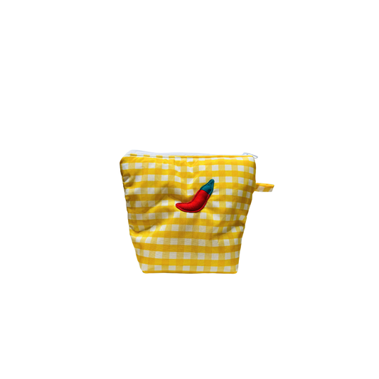 Pochass jaune vichy motif piment