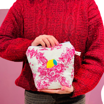 Pochass toile de Jouy à motif citron