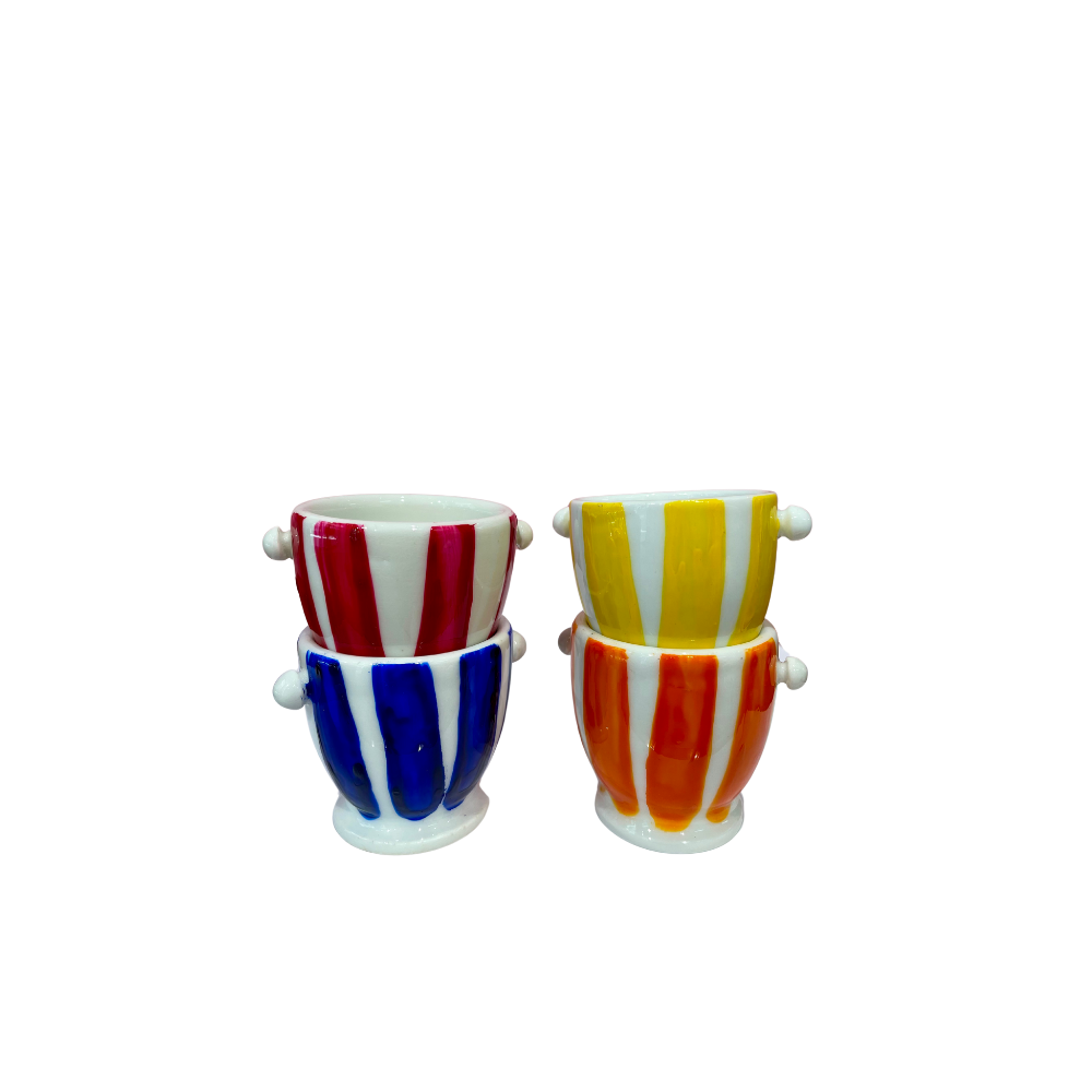 4 tasses à café rayées !