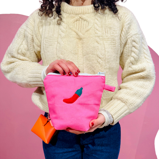 Pochass rose à motif piment !