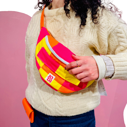 Bananass à carreaux orange, jaune et rose