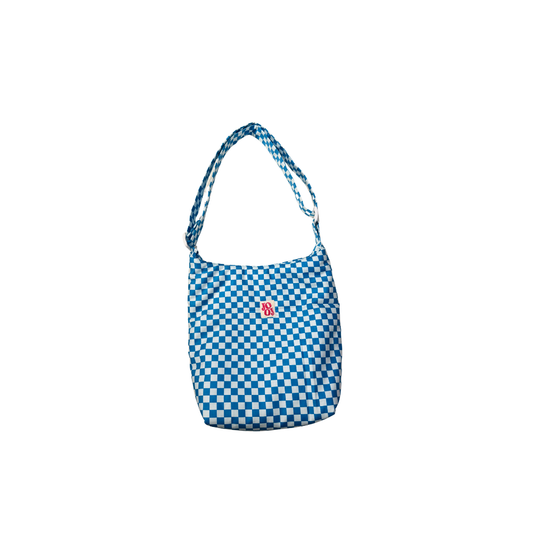 Boursass à carreaux turquoise