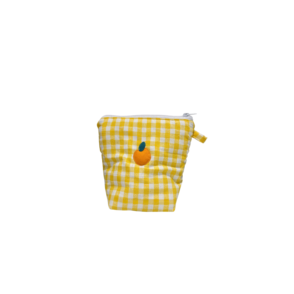 Pochass vichy jaune à motif orange