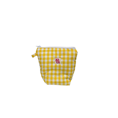 Pochass vichy jaune à motif orange