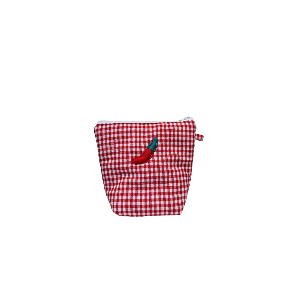 Pochass vichy rouge à motif piment