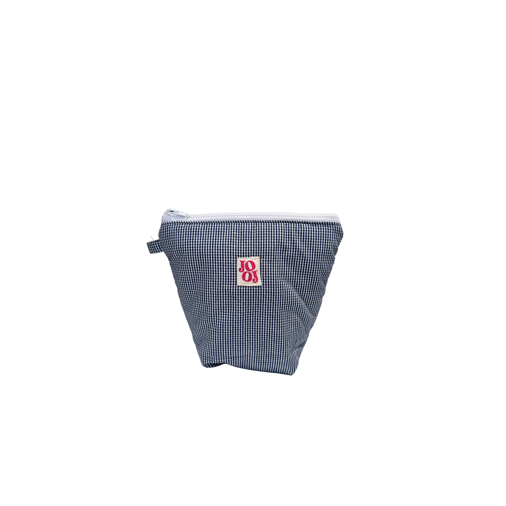 Pochass bleu marine vichy à motif piment