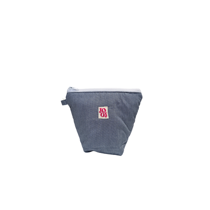 Pochass bleu marine vichy à motif piment