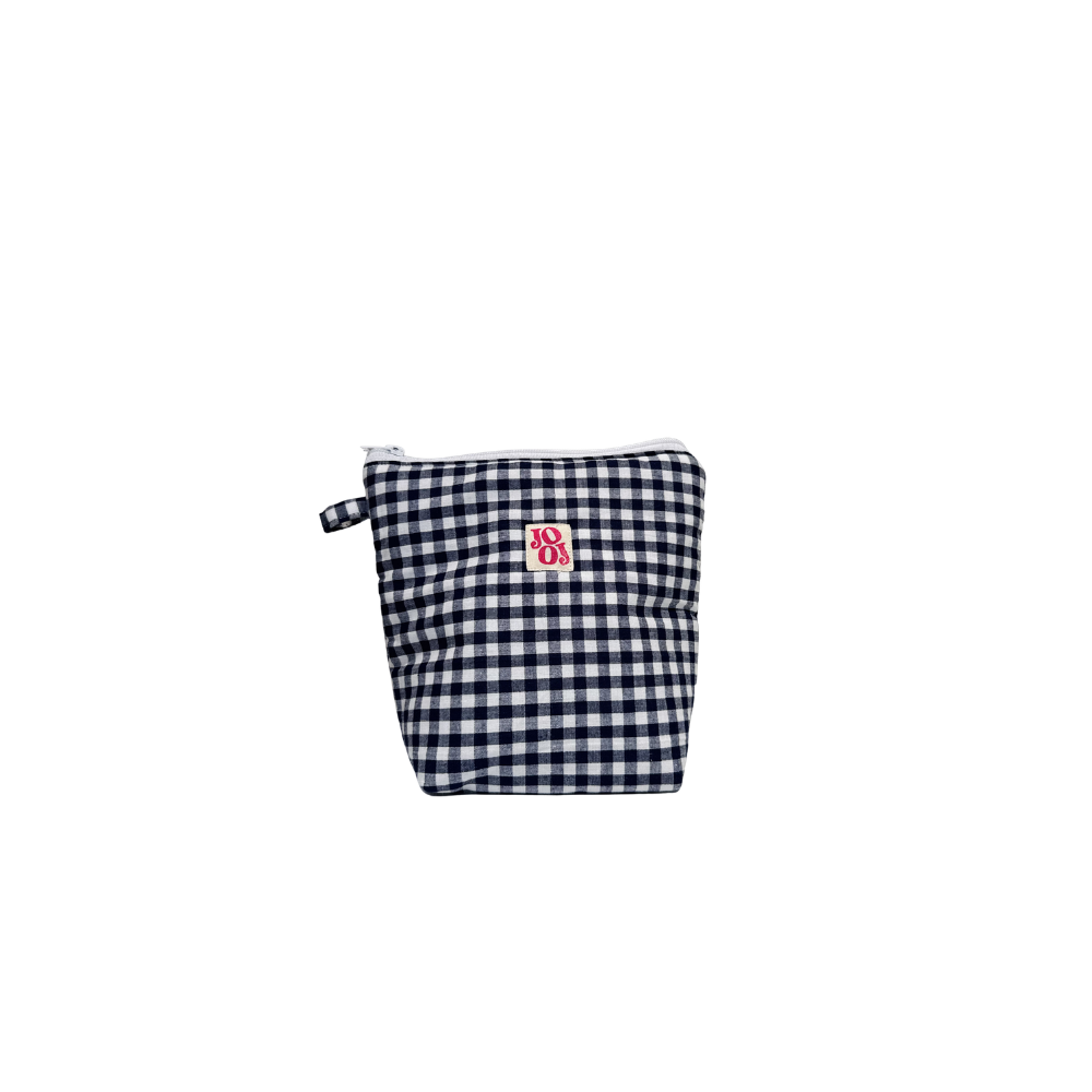 Pochass vichy bleu marine à motif piment