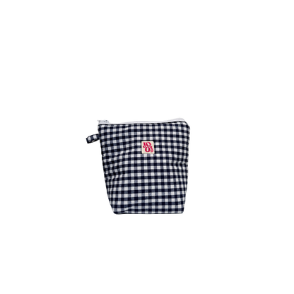 Pochass vichy bleu marine à motif piment