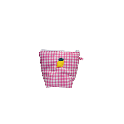 Pochass vichy rose à motif citron