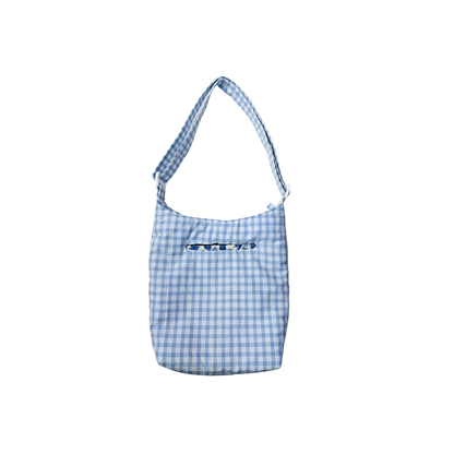 Boursass vichy bleu à motifs citrons