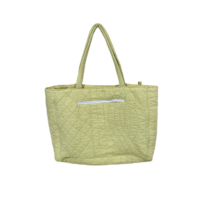 Cabass vert à motif vichy rose et citrons