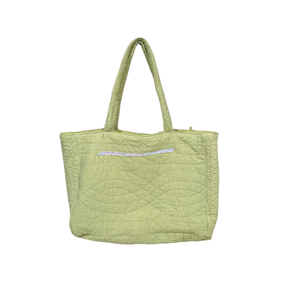 Cabass vert à motif vichy rouge et fraises