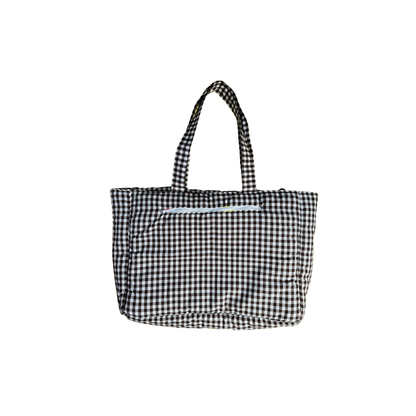 Cabass marrons à motifs oranges