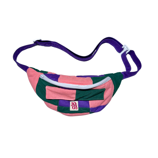 Bananass à carreaux vert, rose et violet