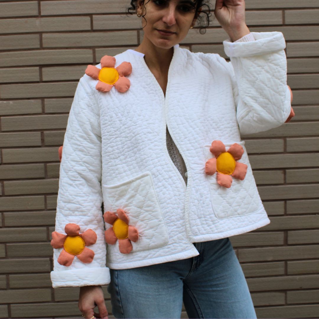 Veste à fleurs 3D