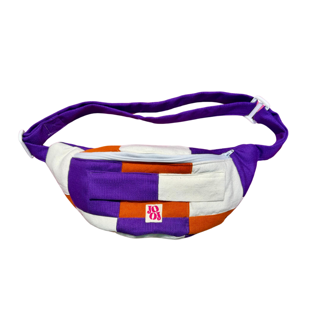 Bananass à carreaux crème, violet et orange