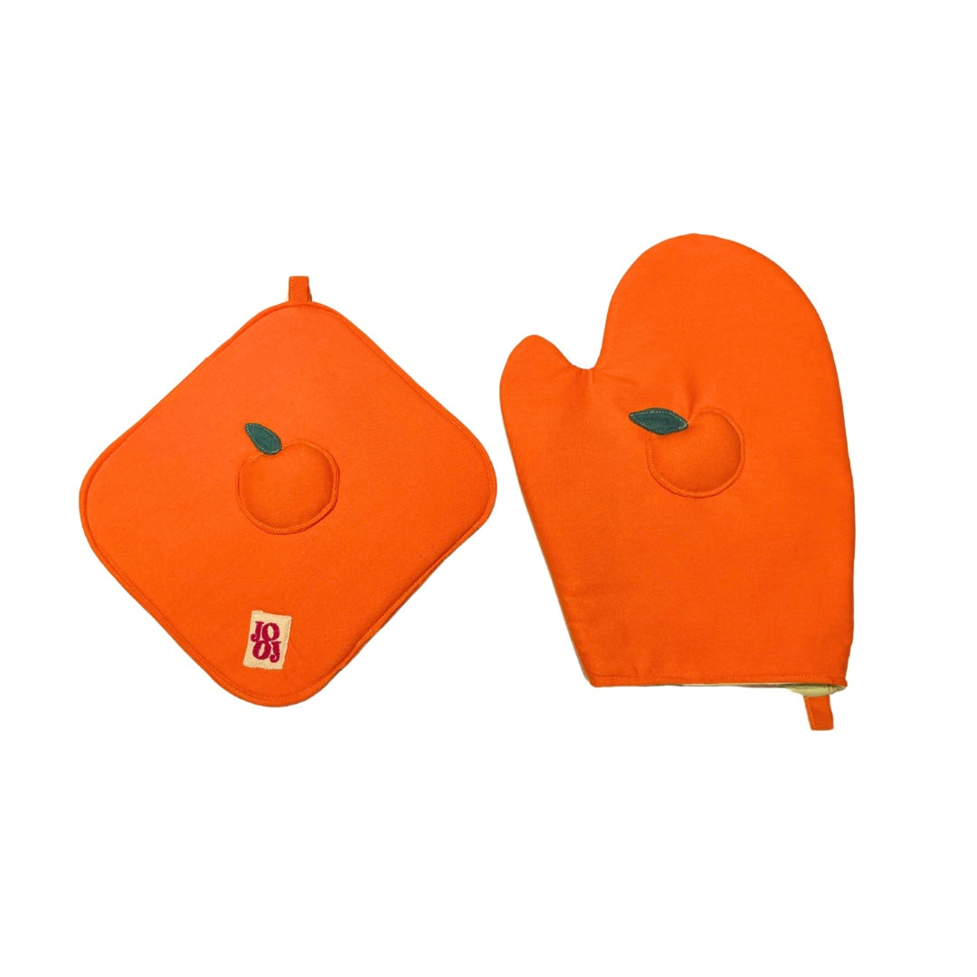 Ensemble manique + gant oranges
