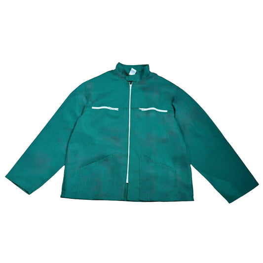Veste verte à motif rayures roses et jus d’oranges 3D