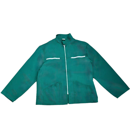 Veste verte à motif vichy rouge et citrons 3D