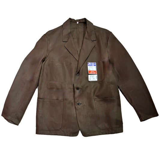 Veste marron à motif vichy marron et oranges 3D