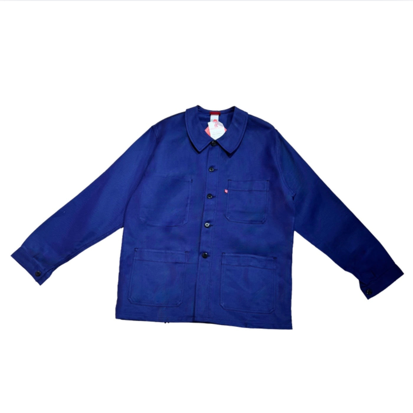 Veste bleue marine à motif vichy bleu foncé et panier de fraises 3D