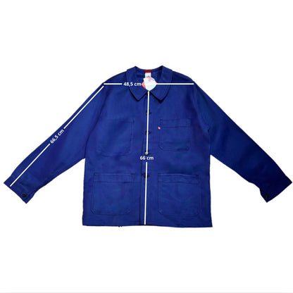 Veste bleue marine à motif vichy bleu foncé et panier de fraises 3D