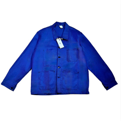 Veste bleue marine à motif rayures bleu foncé et citrons 3D