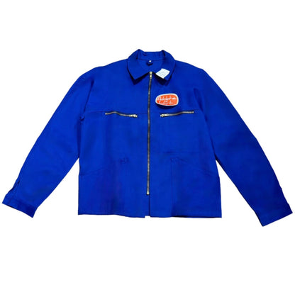 Veste bleu roi à motif vichy bleu et citrons 3D