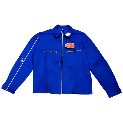 Veste bleu roi à motif vichy bleu et citrons 3D