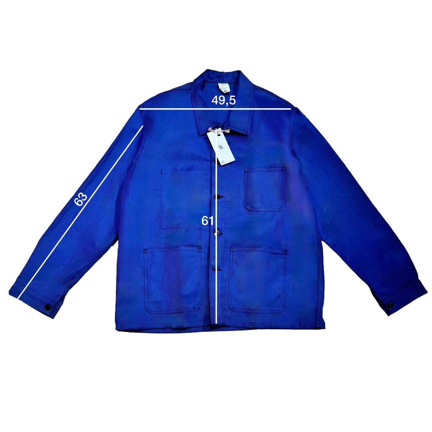 Veste bleue marine à motif rayures bleu foncé et citrons 3D