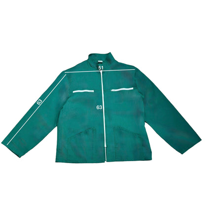 Veste verte à motif vichy rouge et citrons 3D