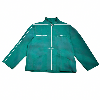 Veste verte à motif vichy orange et panier d’oranges 3D