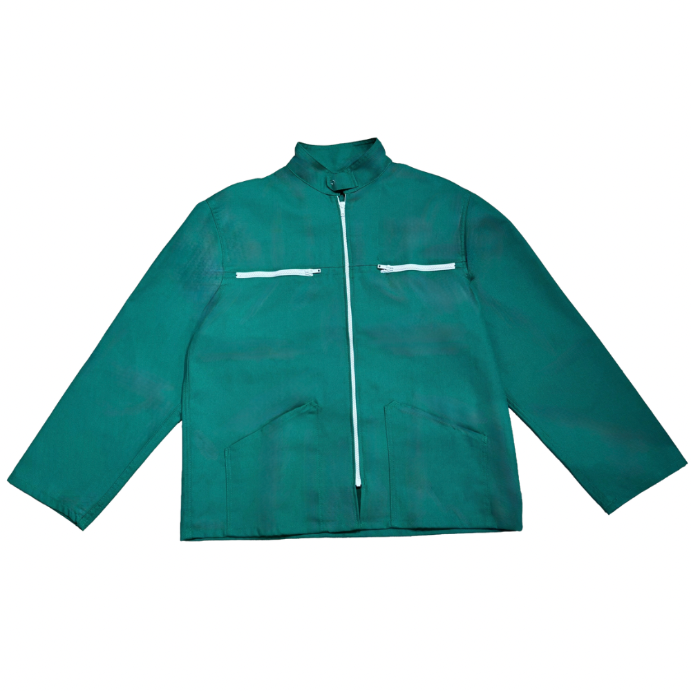 Veste verte à motif vichy vert et jus d’oranges 3D