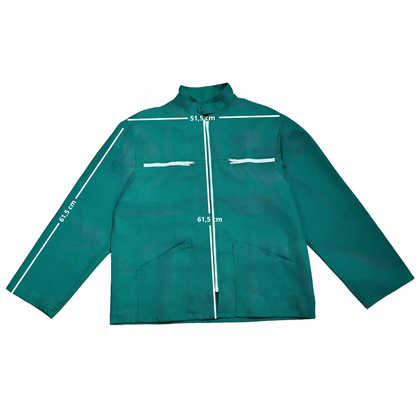 Veste verte à motif vichy vert et jus d’oranges 3D