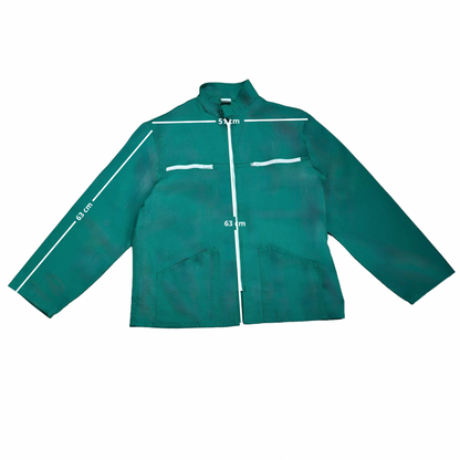 Veste verte à motif vichy rouge et citrons 3D