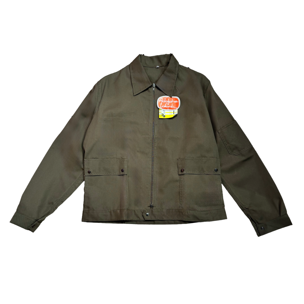 Veste marron à motif vichy jaune et oranges 3D