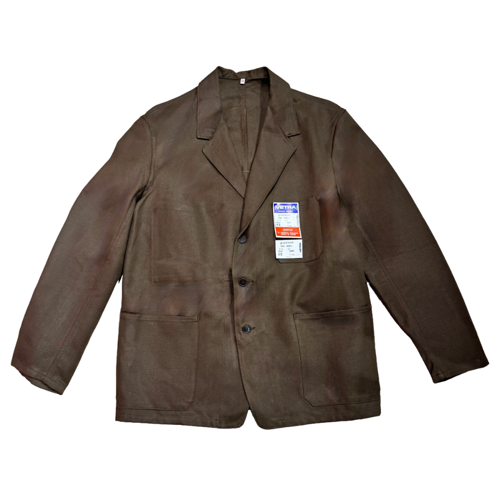 Veste marron à motif vichy marron et oranges 3D