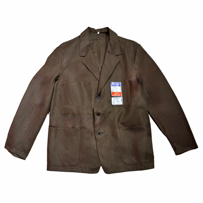 Veste marron à motif vichy marron et oranges 3D