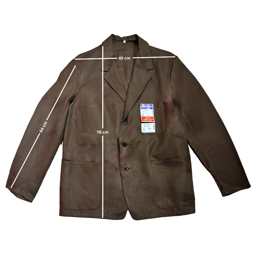 Veste marron à motif vichy marron et oranges 3D