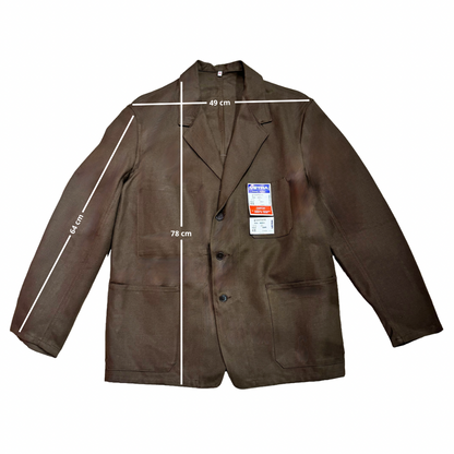 Veste marron à motif vichy marron et oranges 3D